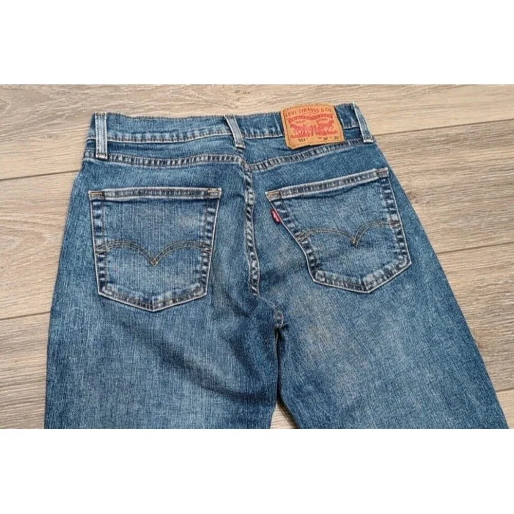 LEVI'S 511 Mens 30x30(30x29) Slim Stretch Medium Wash Denim Jeans